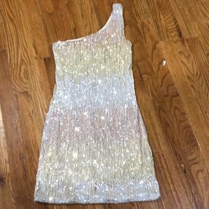 Sequins one shoulder dress